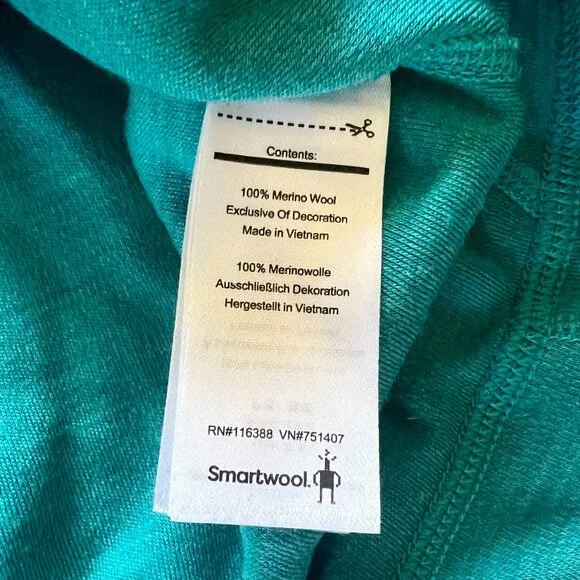 Smartwool Women’s 100% Merino Wool 250 Midweight Base Layer Size M Green Blue - Picture 7 of 7